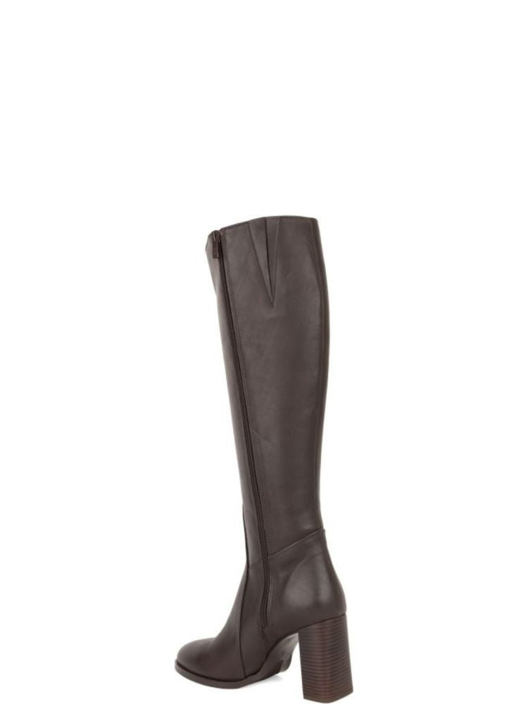 Sergio Moretti Brown Block Heel Leather Boots