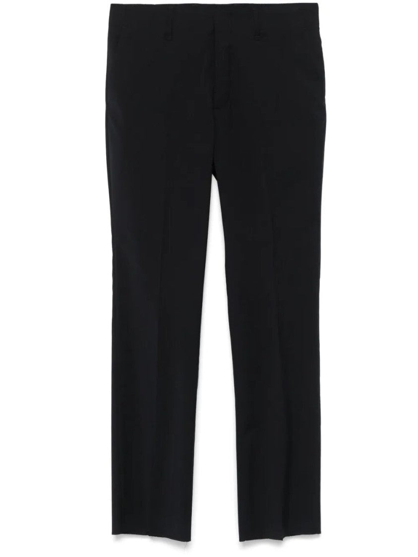 Fendi Tailored Black Wool Pants With Classic Waistband