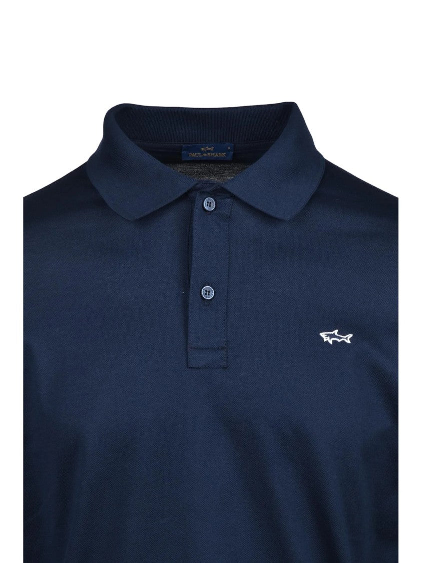 Paul & Shark Grey Cotton Ribbed Polo Shirt