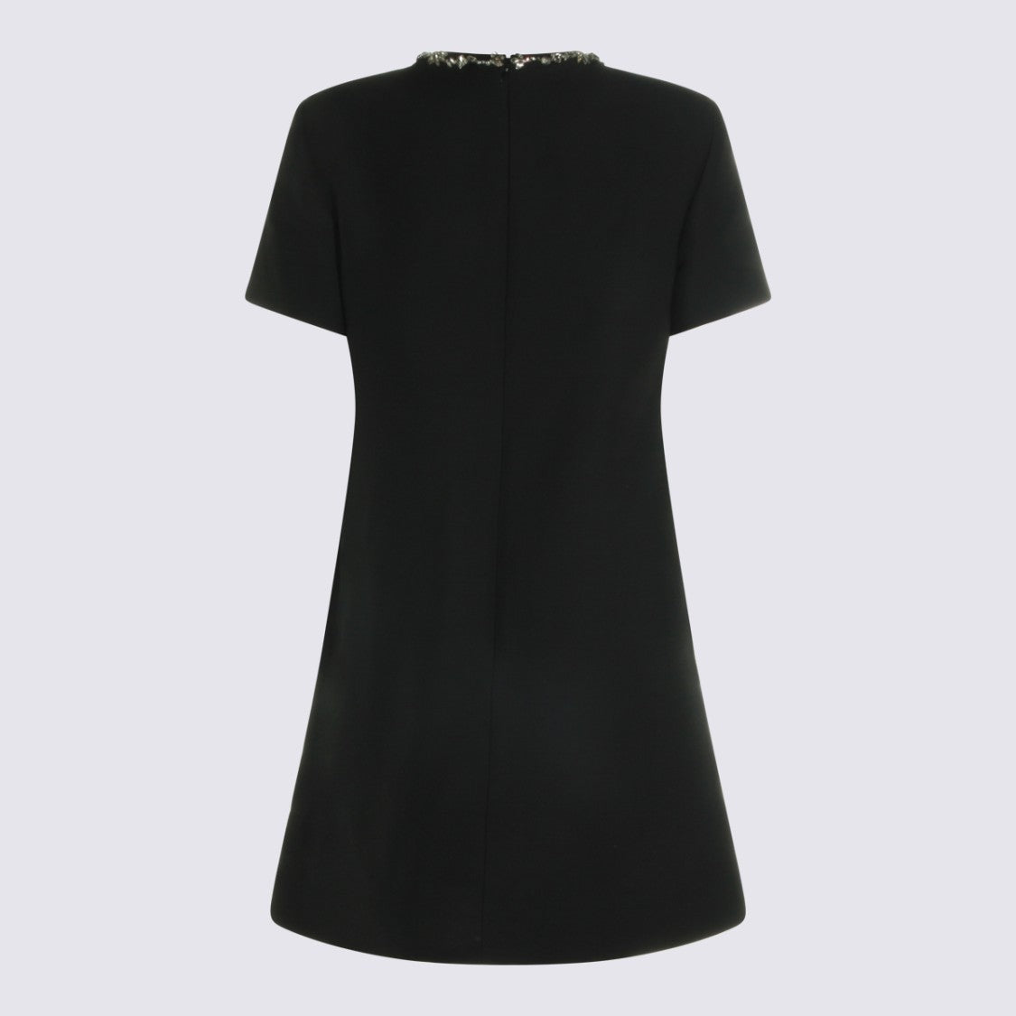 Valentino A-Line Mini Dress With Embellished Neckline And Concealed Zipper