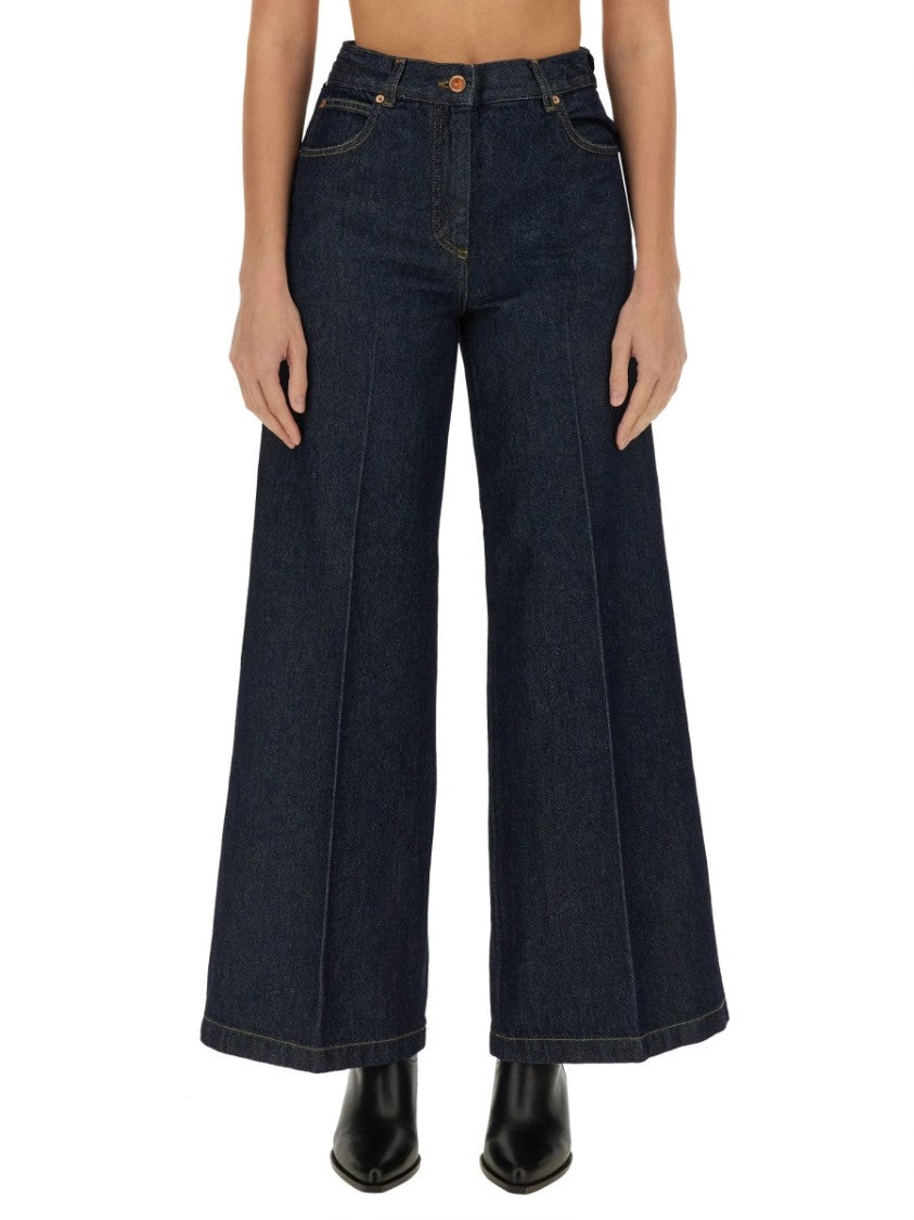 Aspesi High-Waisted Wide-Leg Jeans With Flared Silhouette
