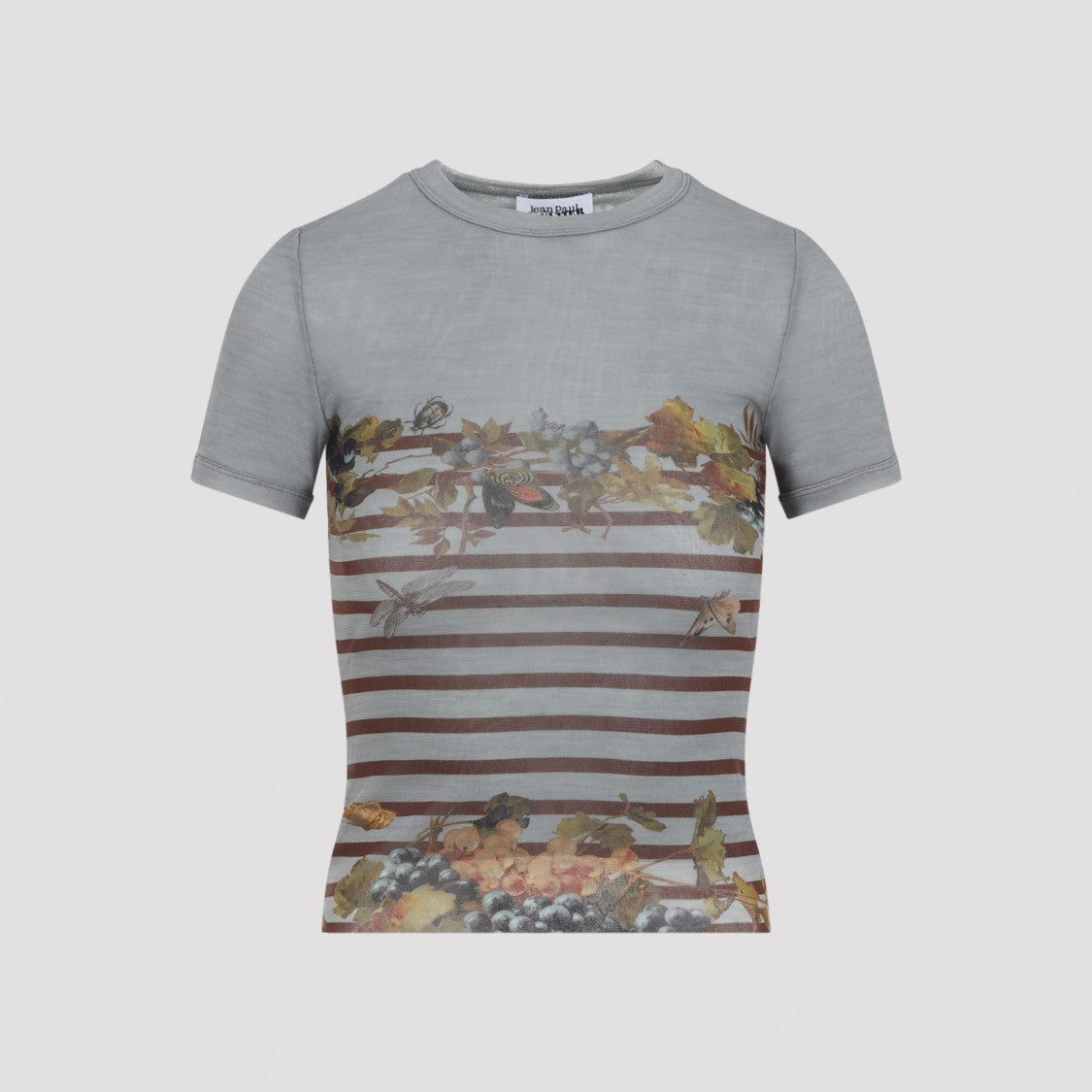 Jean Paul Gaultier Graphic Light Blue Cotton Mesh T-Shirt