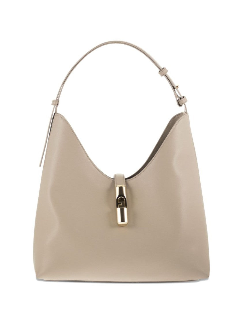 Furla Gold-Tone Clasp Structured Leather Handbag