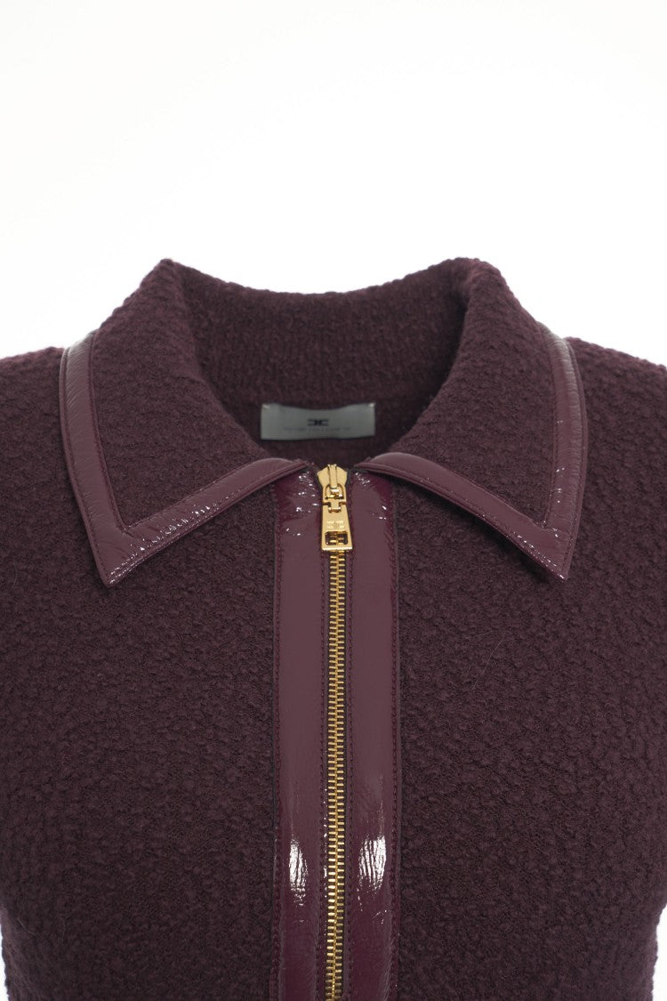 Elisabetta Franchi Bouclé Knit Polo Shirt
