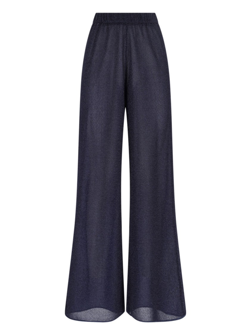 Oséree Wide-Leg Pants In Shimmering Lurex With Metallic Accents