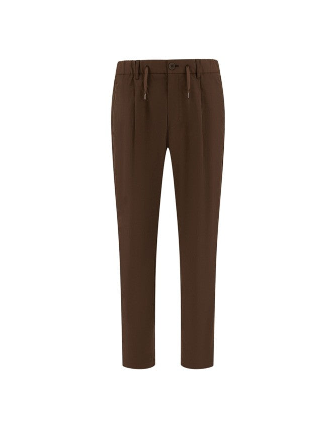 Herno Brown Trousers With Elastic Waistband