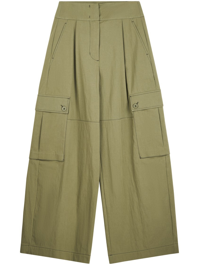 Max Mara Wide-Leg Trousers With Cargo Pockets And Structured Texture