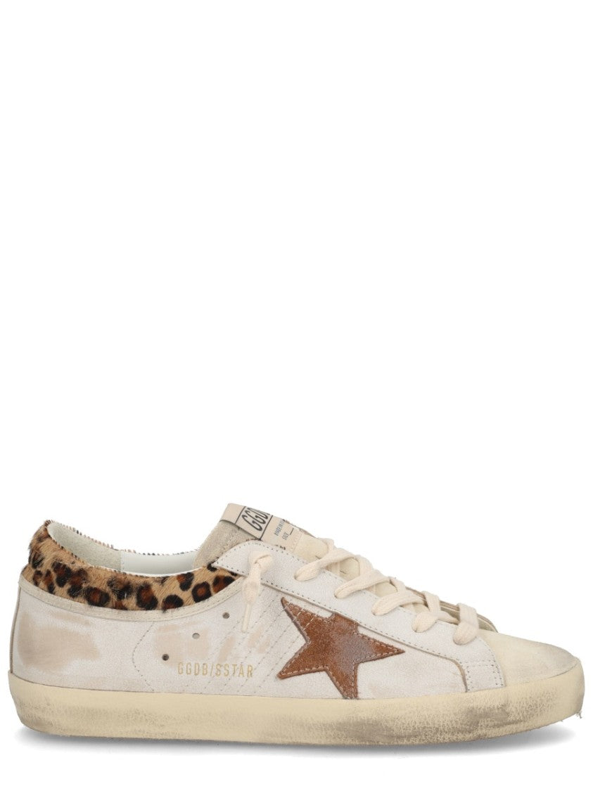 Golden Goose Super Star Distressed White Cow Leather Sneakers