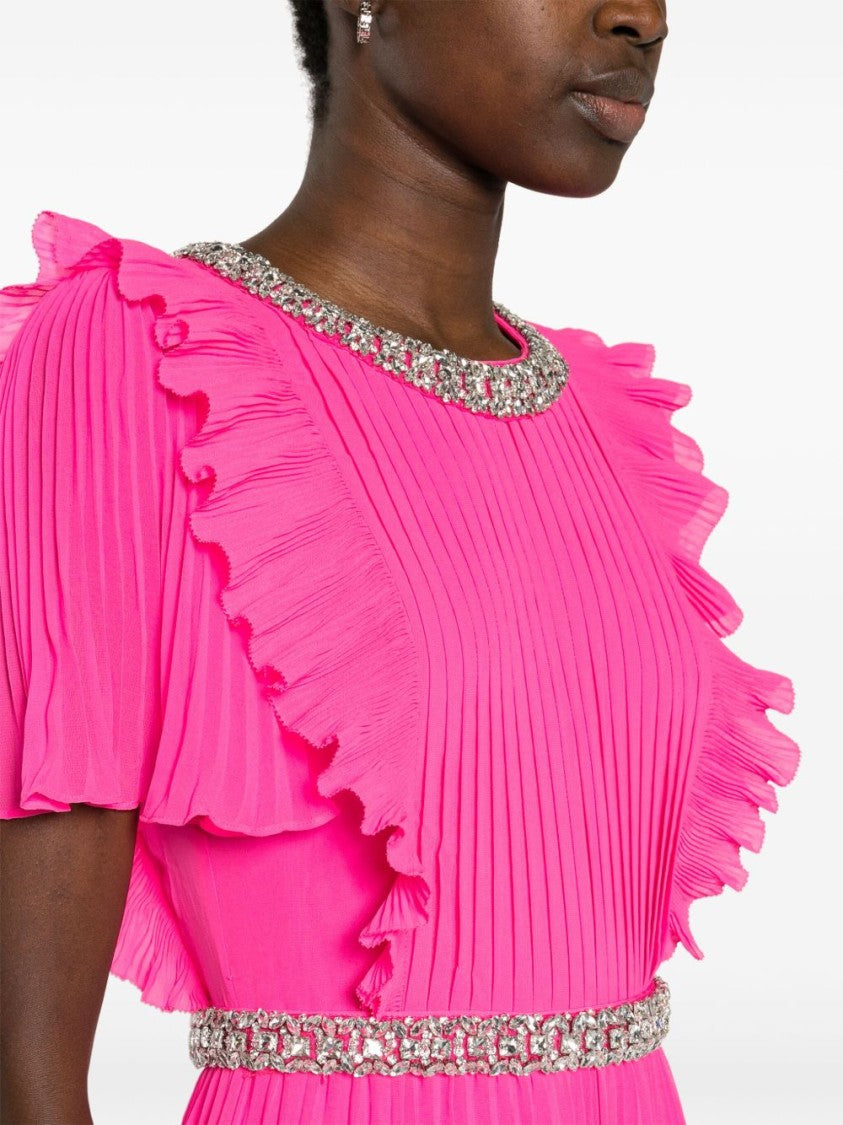 Self-Portrait Maxi Dress With Pleated Fabric