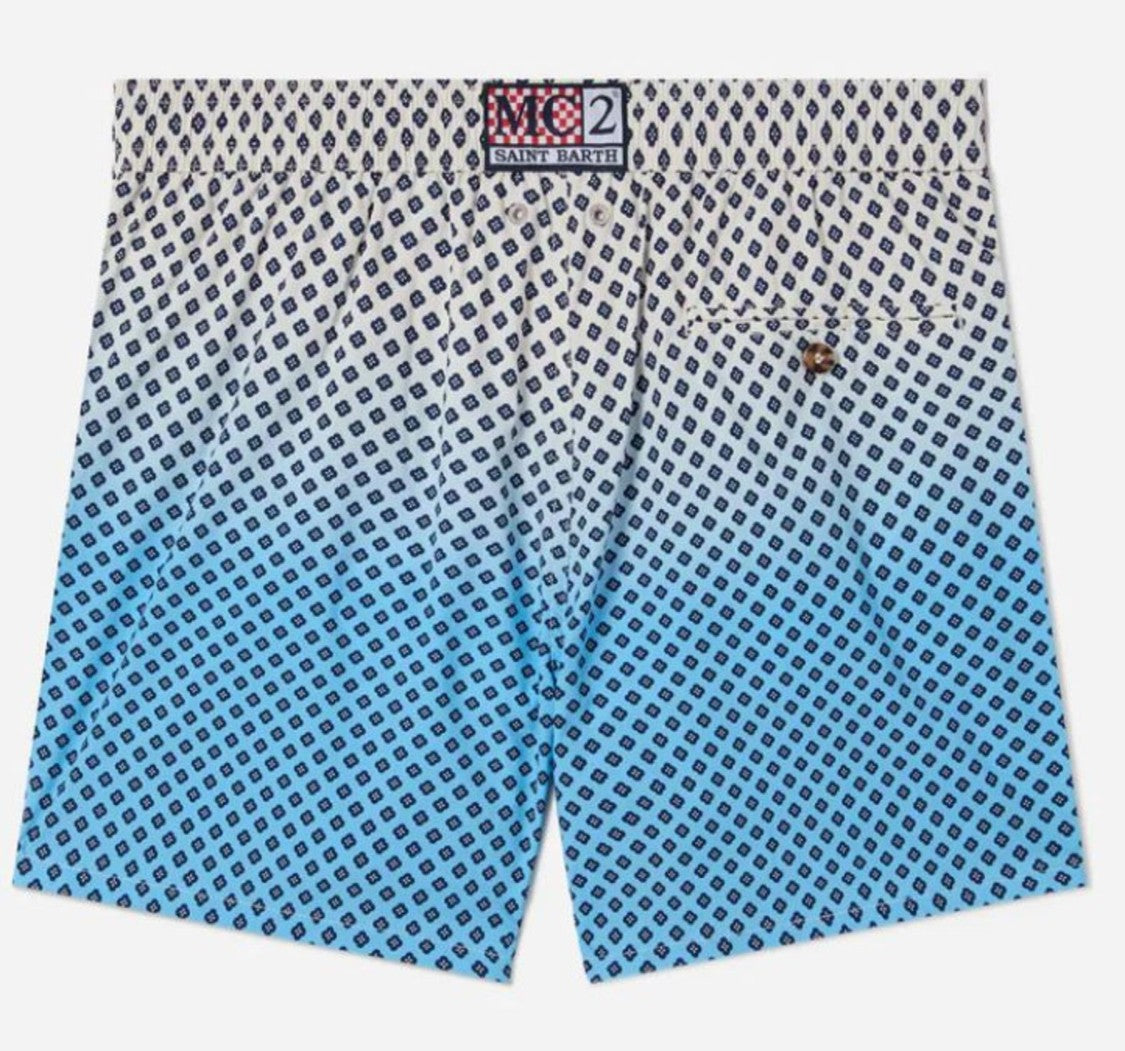 Mc2 Saint Barth Gradient Design Shorts With Navy Drawstring
