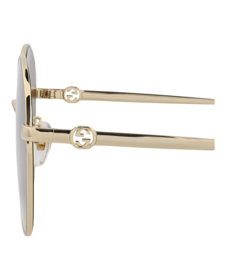 Gucci Round-Frame Metal Sunglasses