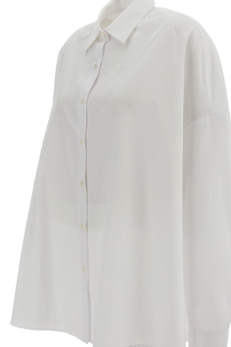Dries Van Noten White Casia Cotton Long-Sleeved Shirt