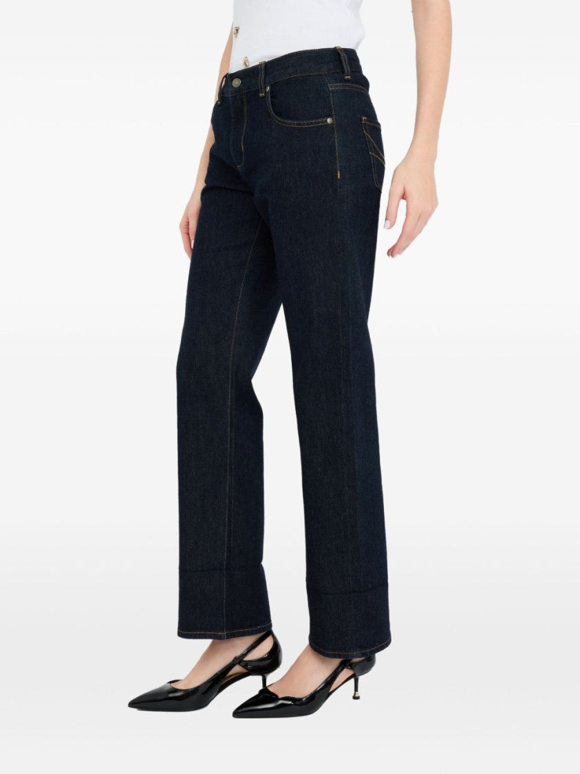 Liu Jo Straight-Leg Blue Jeans With Cuffed Hem