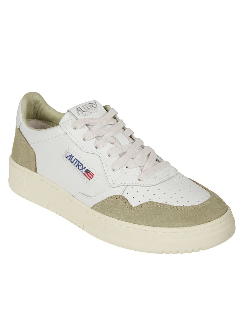 Autry Medalist Low Suede Overlays Leather Sneakers