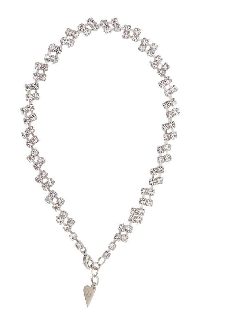 Forte Forte Silver Brass Necklace With Sparkling Crystals