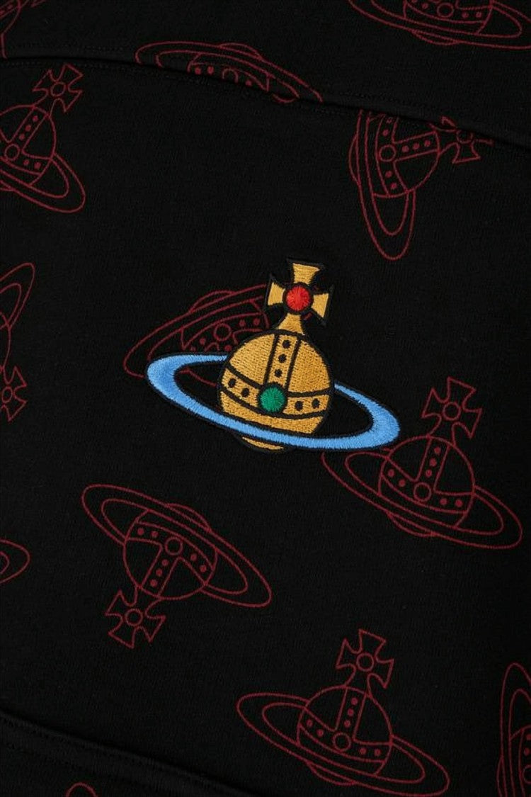 Vivienne Westwood Distinctive Orb Motif Black Hoodie With Embroidered Emblem