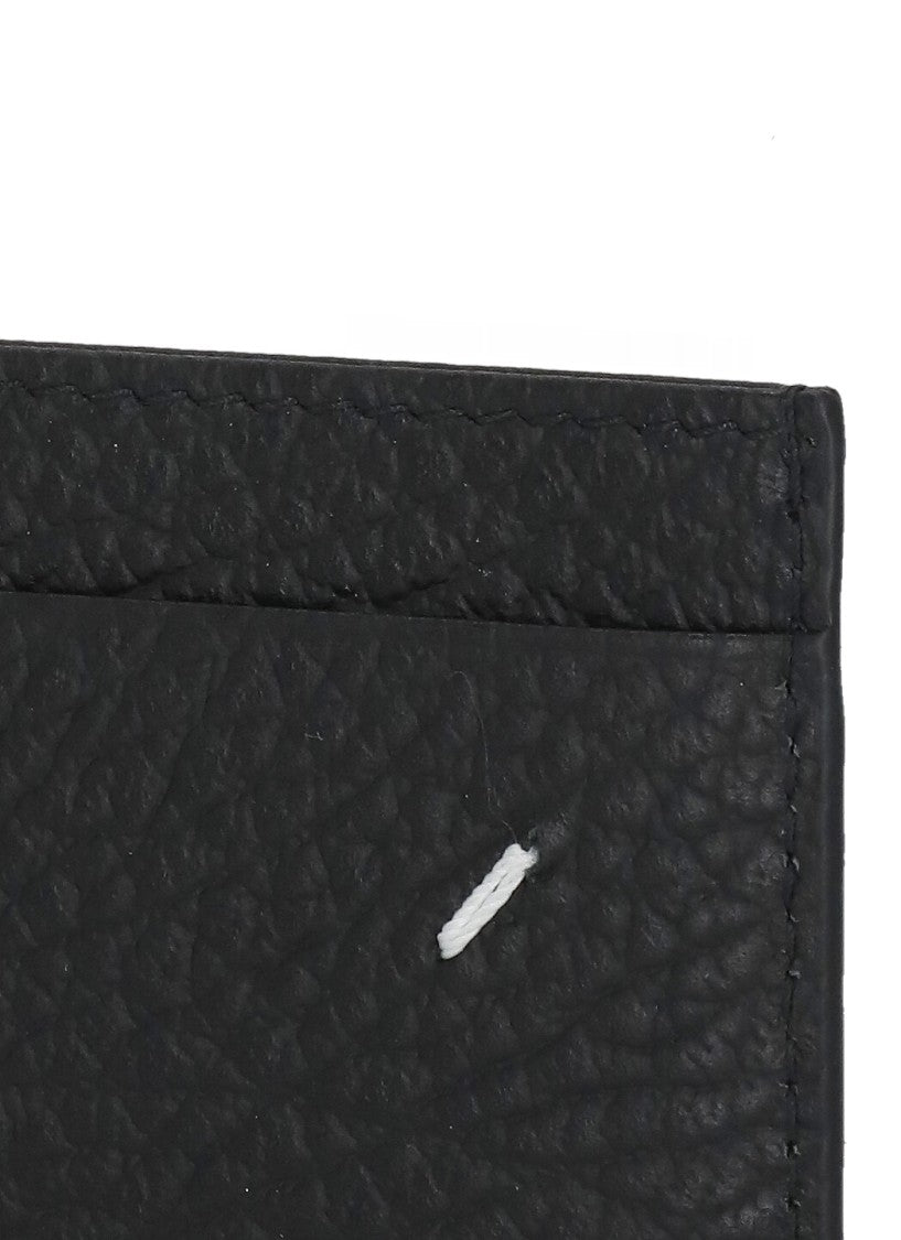 Maison Margiela Black Pebbled Leather Card Holder