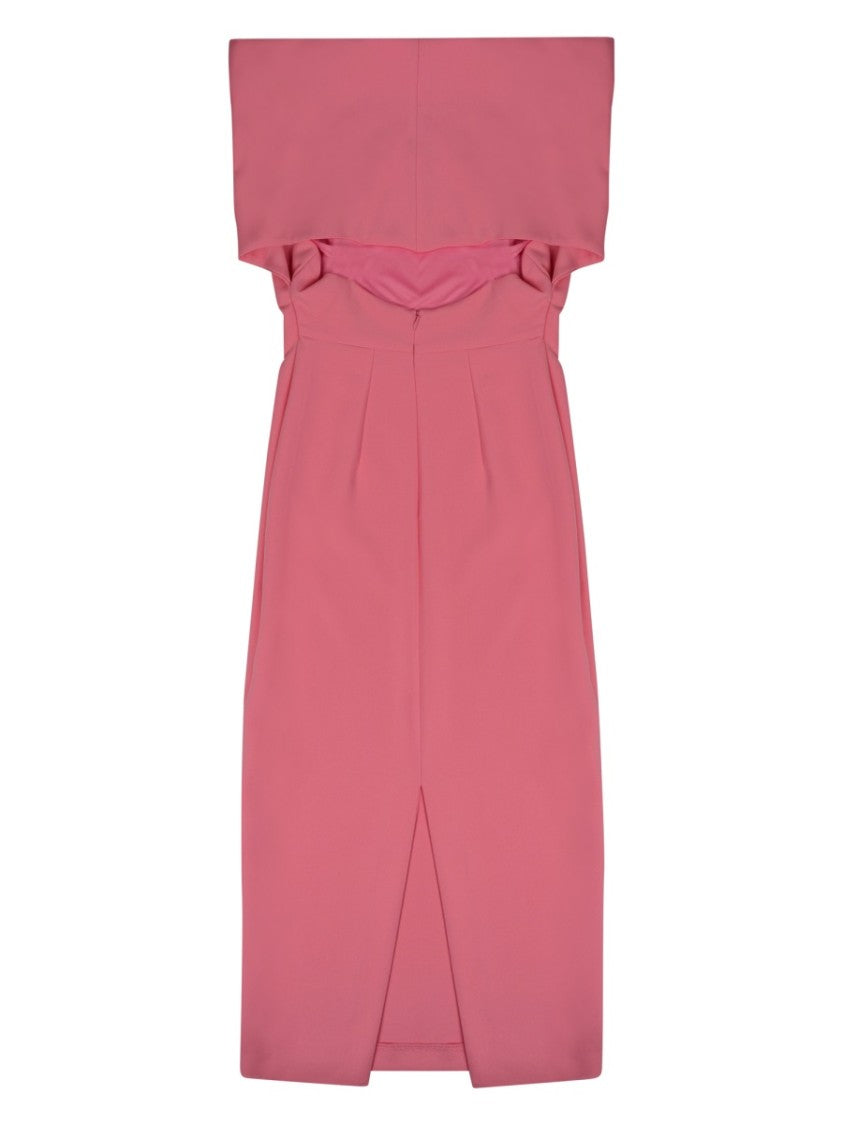 Oscar The Collection Strapless Off-The-Shoulder Mini Dress With Pleated Detail