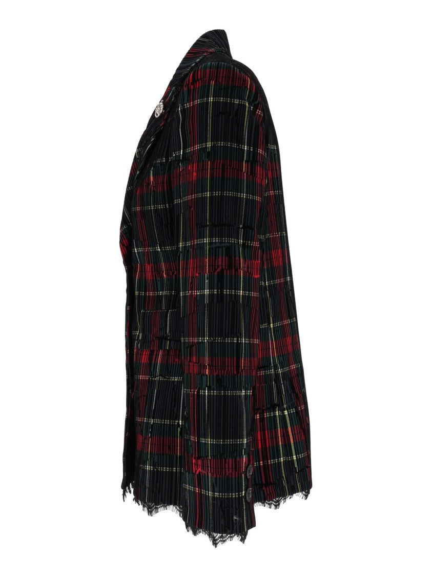 Shirt A Porter Tartan Brooch Double-Breasted Blazer