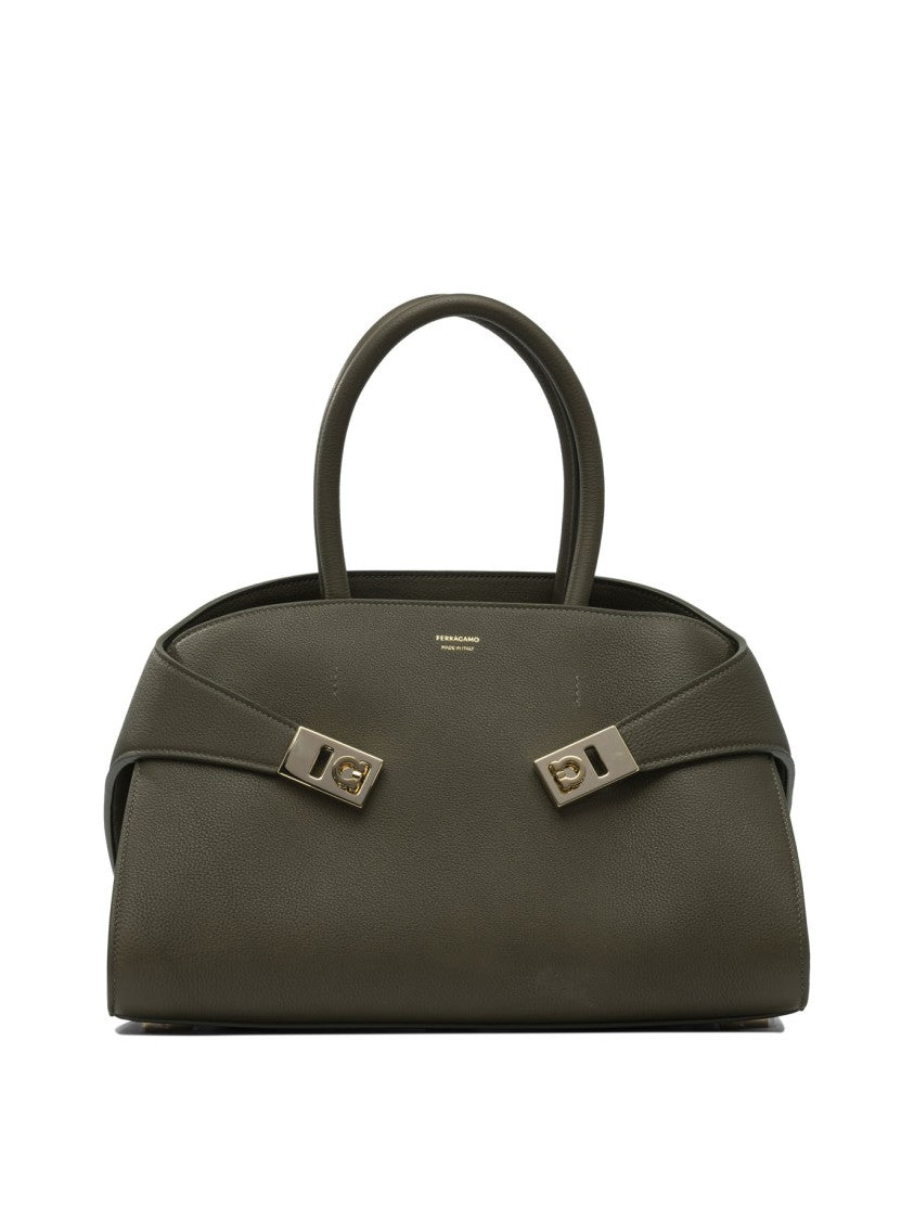 Ferragamo Textured Leather Shoulder Bag
