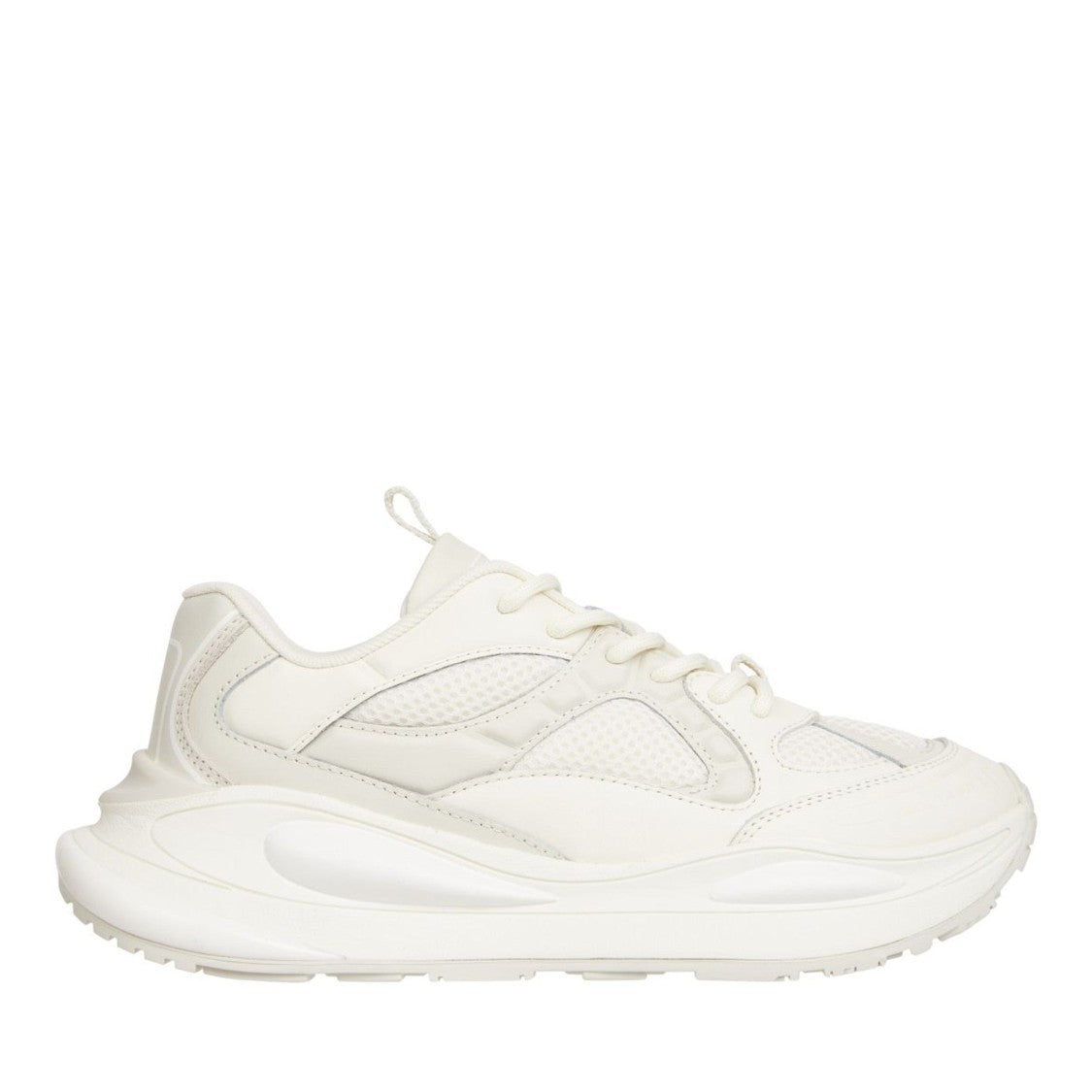 Tommy Jeans Beige Streamlined Leather Athletic Sneakers