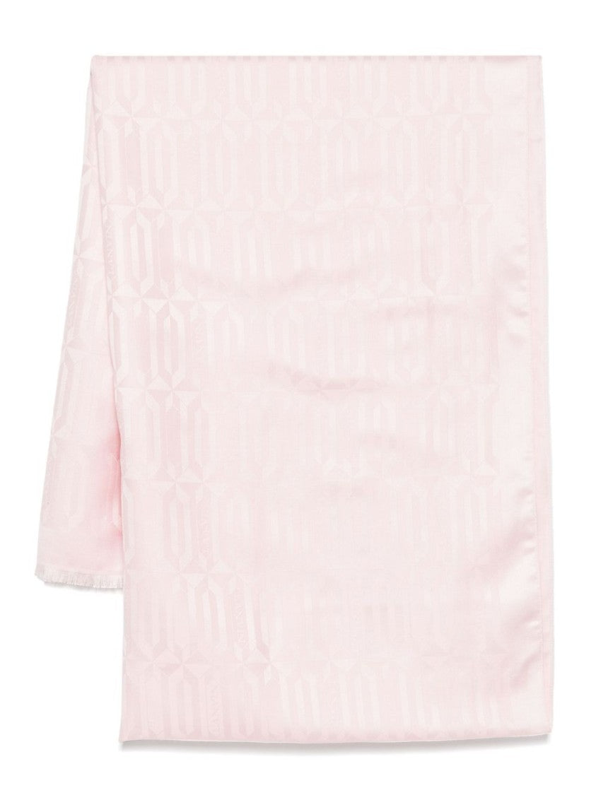Lanvin Rectangular Pink Scarf With Fringed Edges