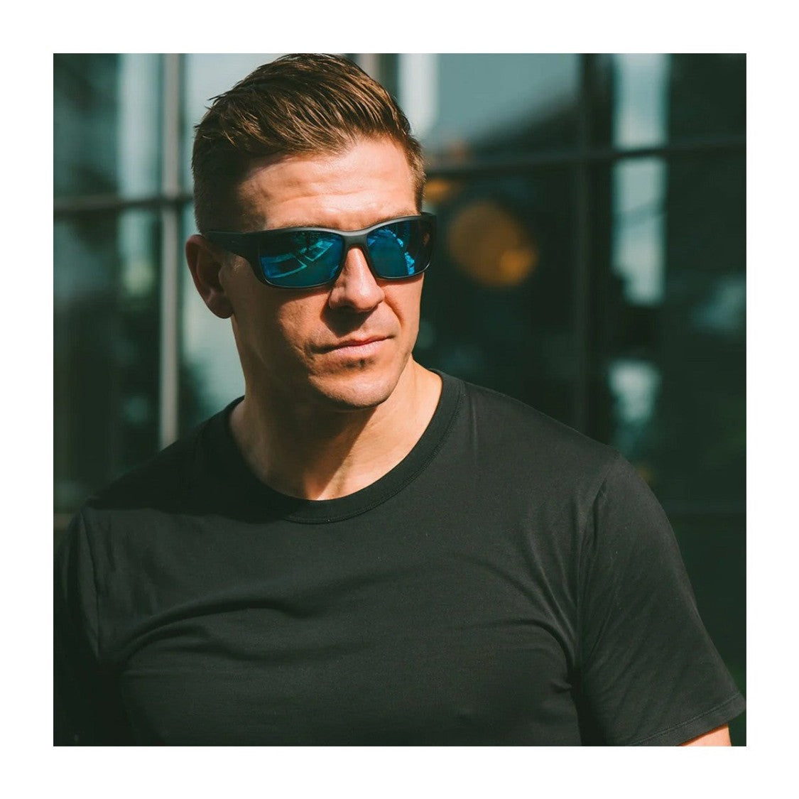 Revo Matte Tortoise Dexter Nylon Wraparound Sunglasses
