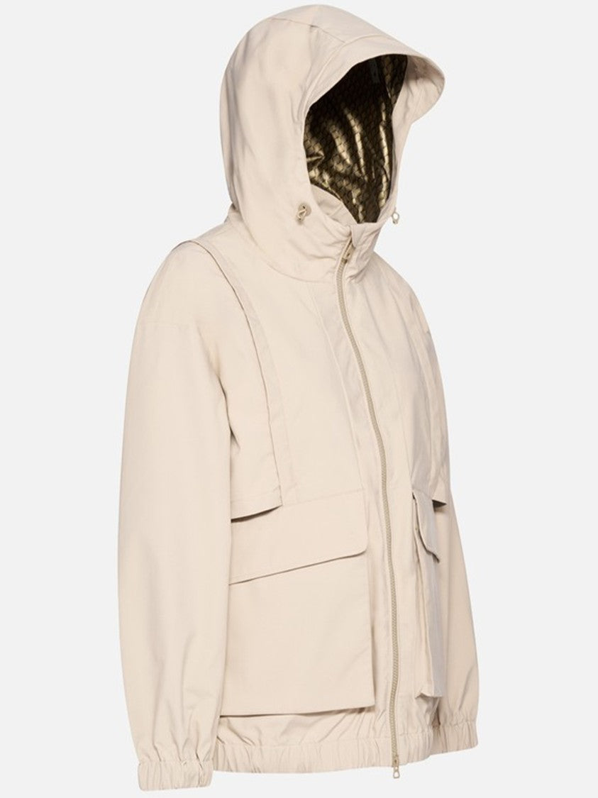 Geox Iridea Hooded Light Beige Flap Jacket