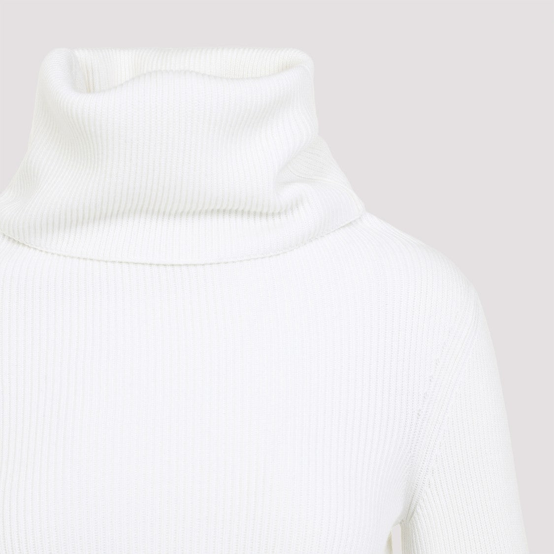 Alaïa Natural White Cotton Hooded Long Sleeves Top