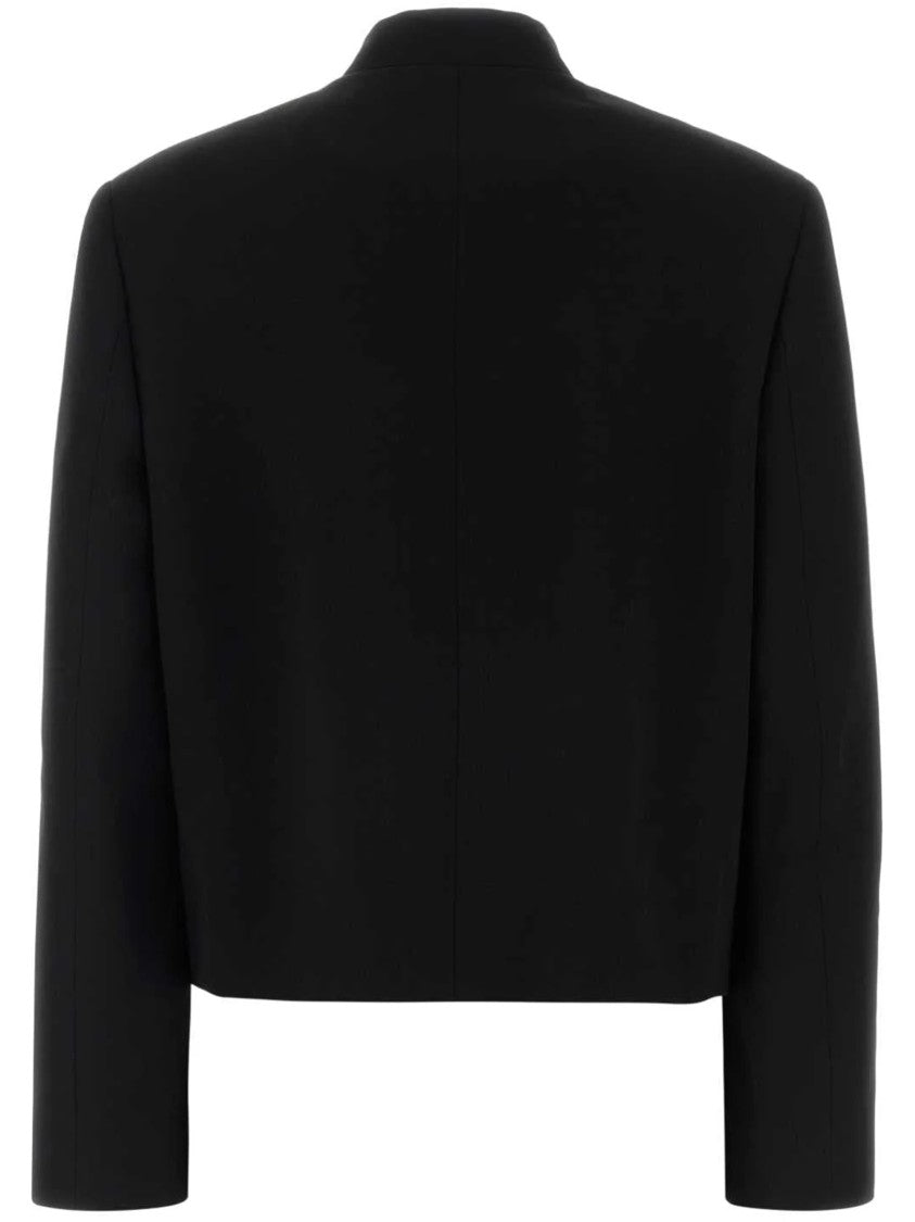 Jil Sander Black Cropped Stand Collar Jacket