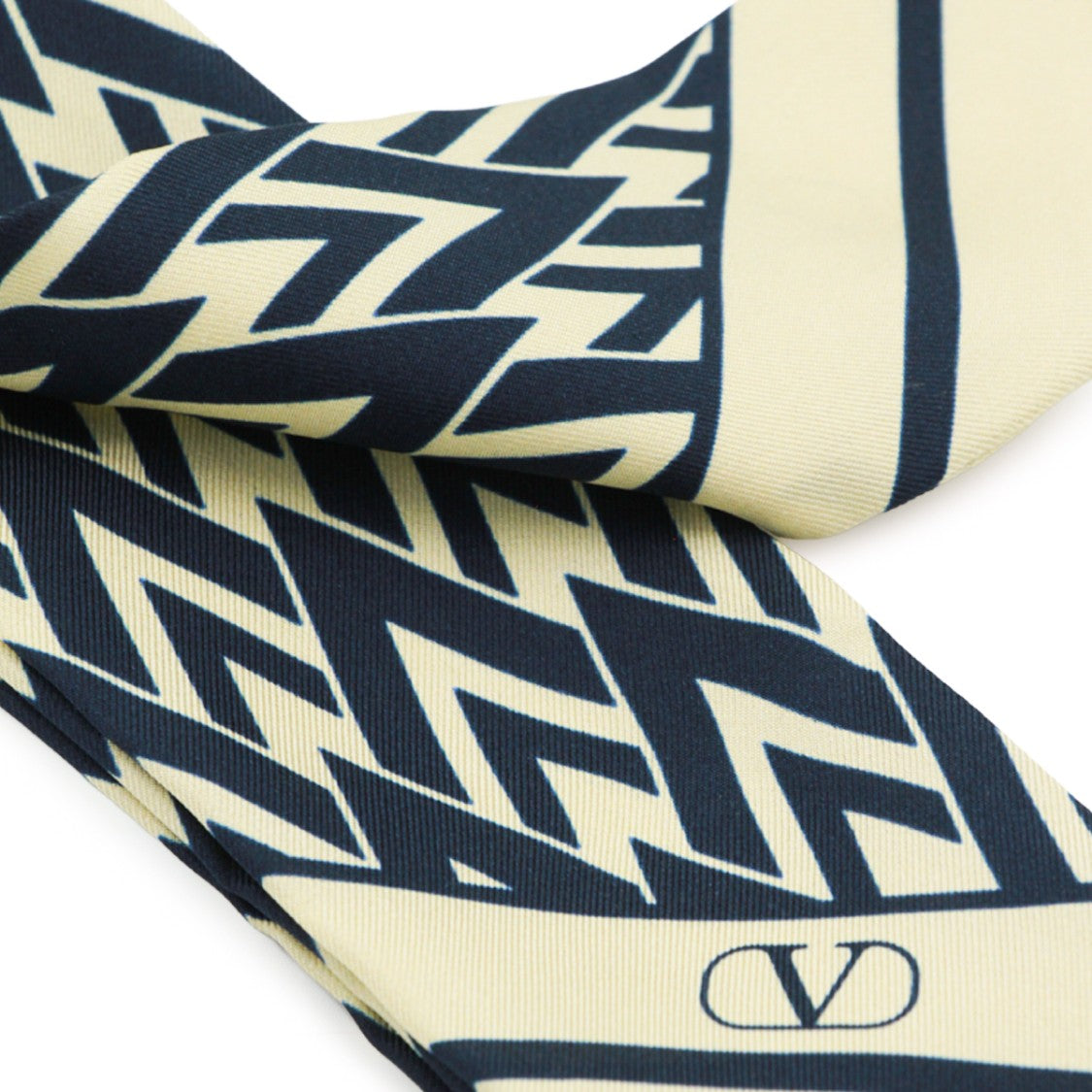 Valentino Garavani Geometric Print Silk Scarf With Logo Detail