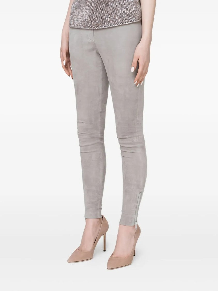 Fabiana Filippi Slim-Fit Suede Leather Pants