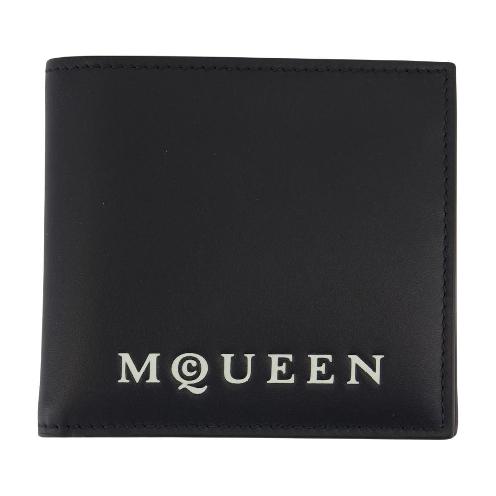 Alexander Mcqueen Bi Fold Cc Card Case - Leather - Black