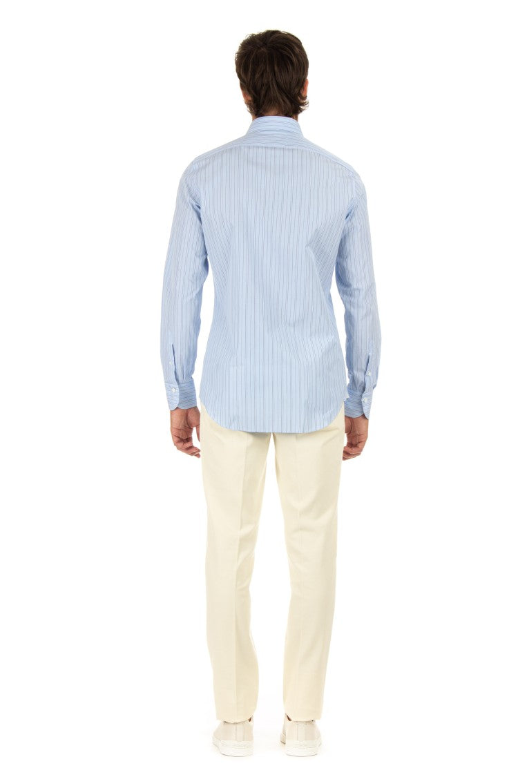 Finamore Striped Poplin Tailored Shirt Milano Line