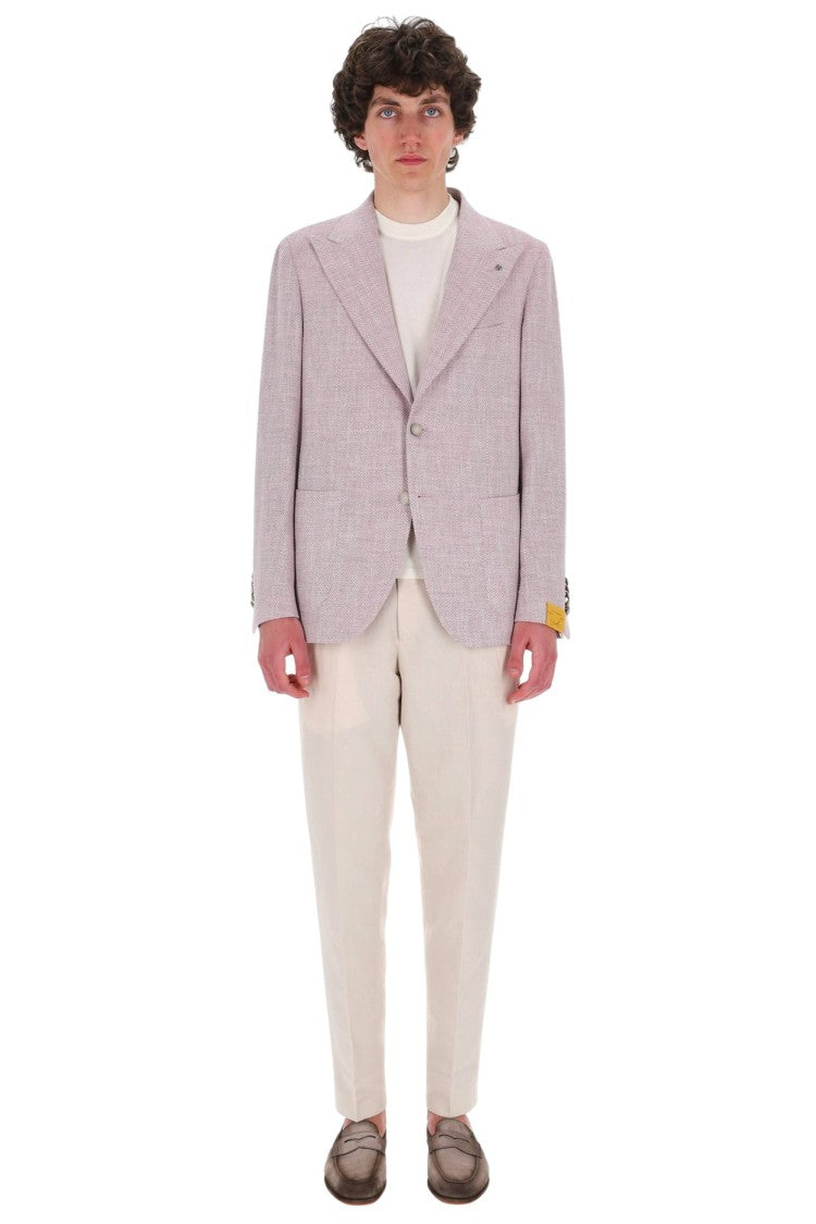 Tagliatore Pino Lerario Herringbone Wool-Linen Blazer