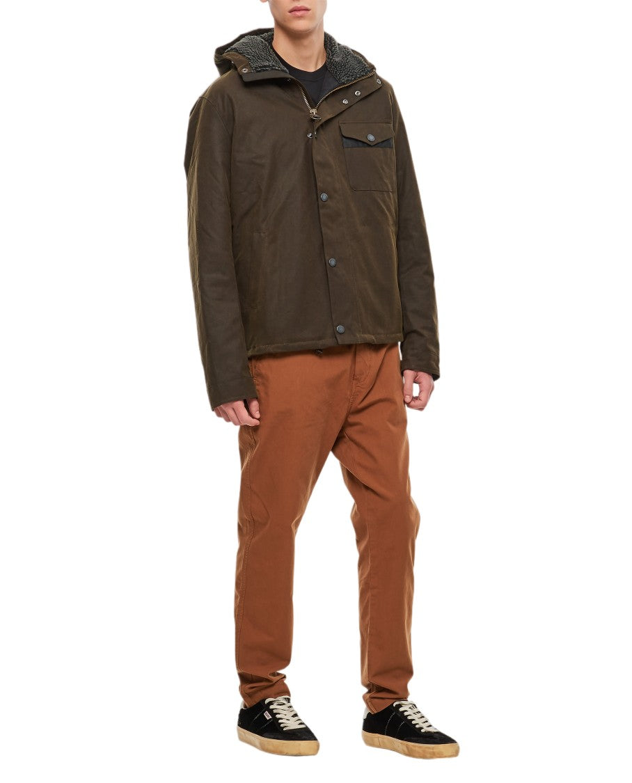 Barbour Green Kevlar Wax Hooded Jacket