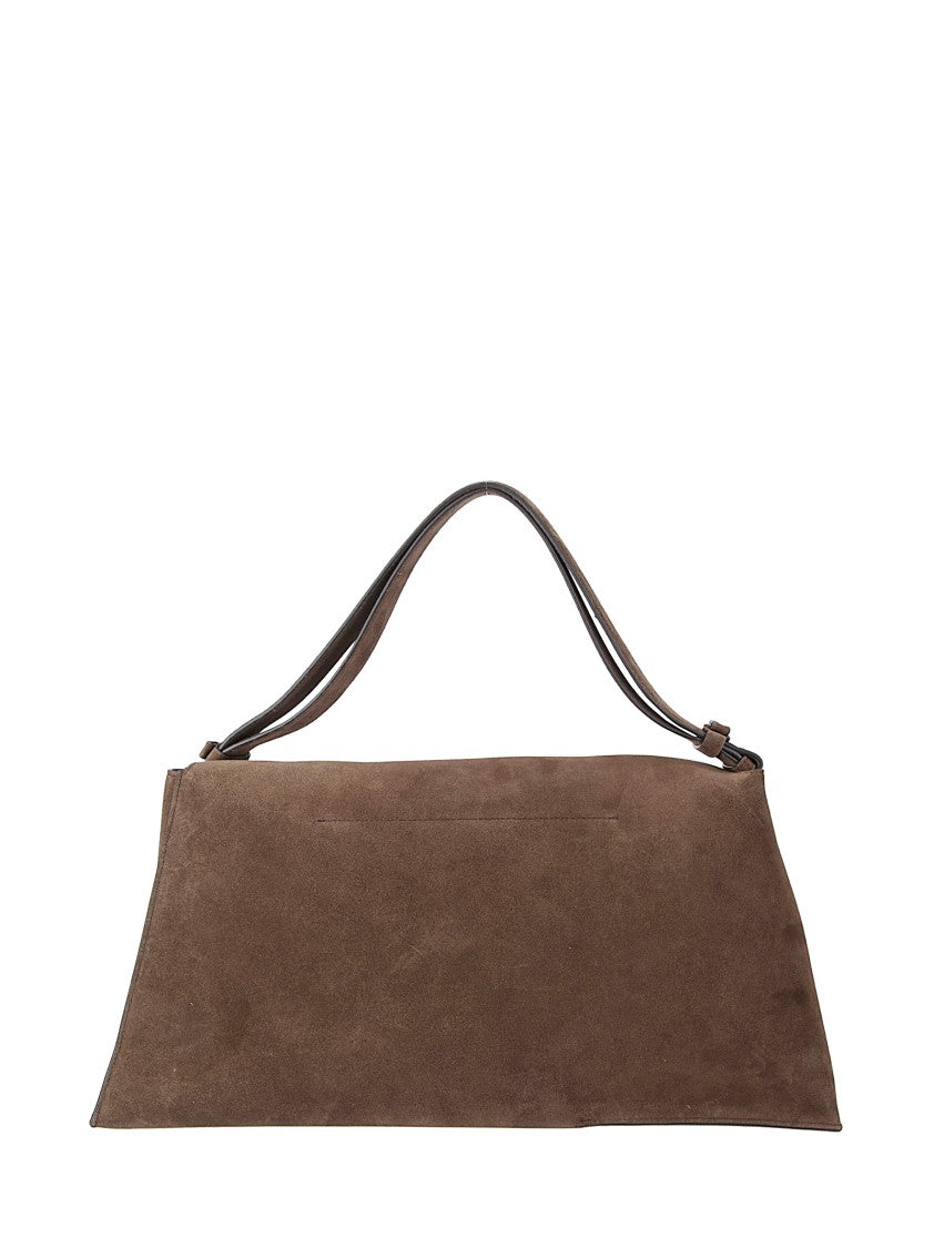 Studio Nicholson Trapezoidal Suede Leather Shoulder Bag With Adjustable Strap