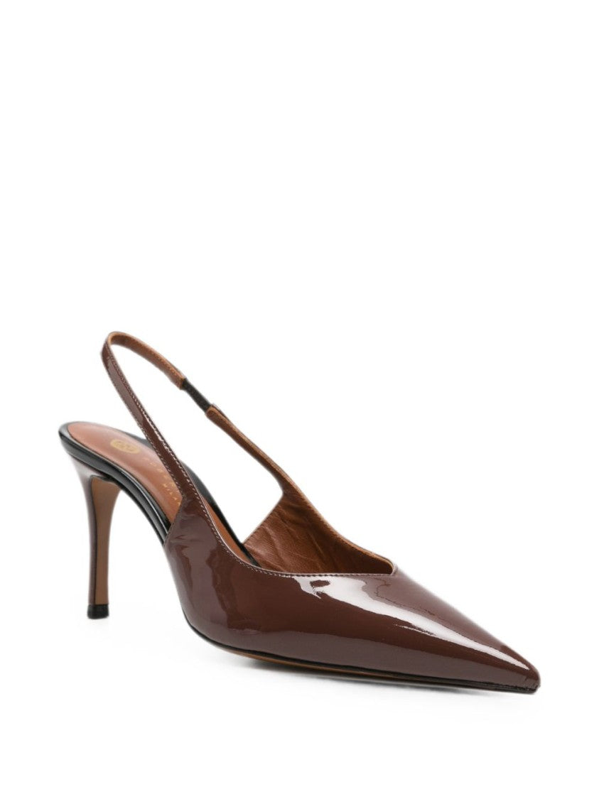 Roberto Festa Patent Pointed Toe Slingback Pumps
