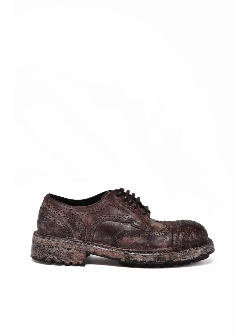 Dolce & Gabbana Brown Leather Brogue Shoes