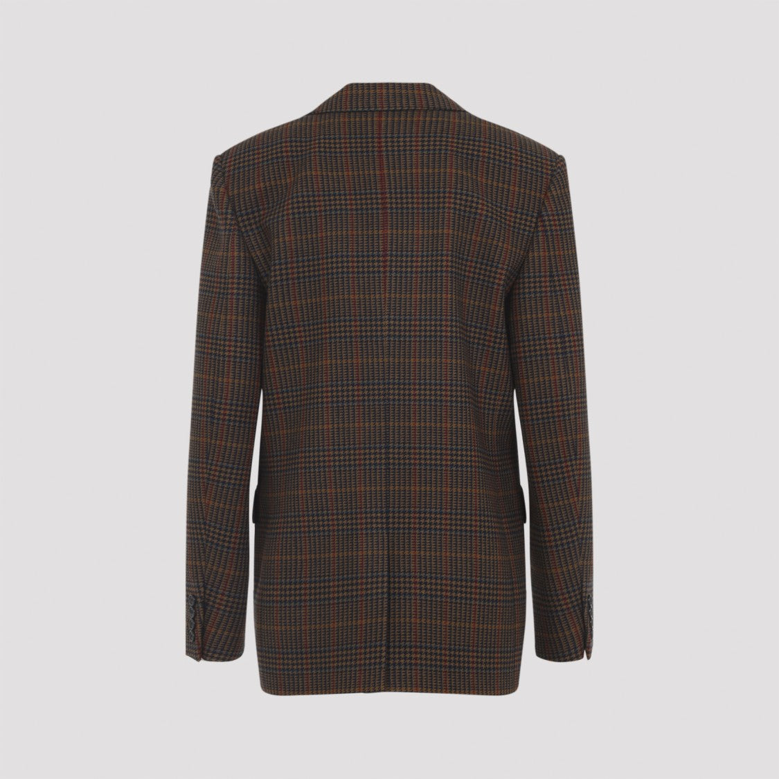 Saint Laurent Tailored Wool Blazer With Classic Checkered Pattern
