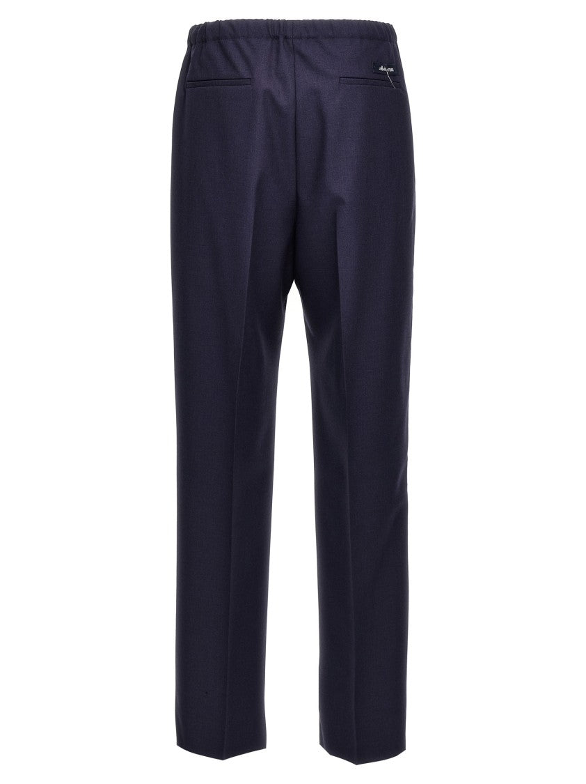 Fendi Black Wool Trousers With Elastic Waistband And Tailored Fit