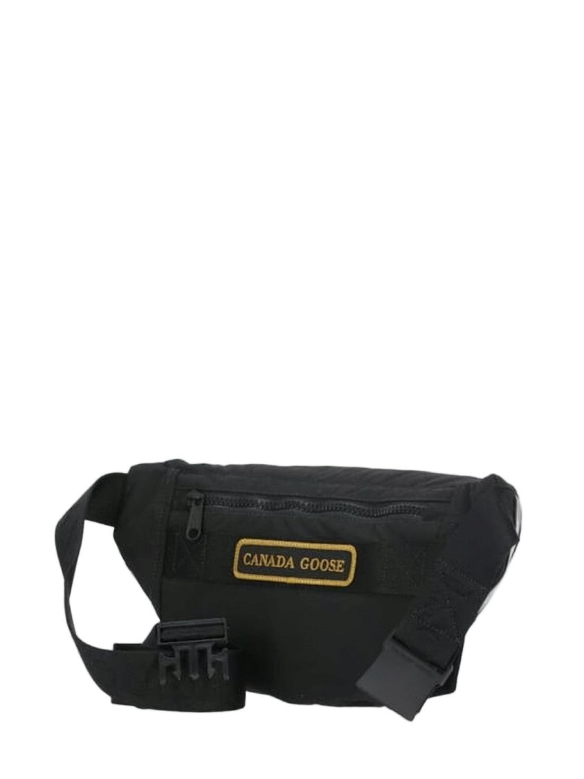 Canada Goose Compact Black Belt Bag With Embroidered Patch