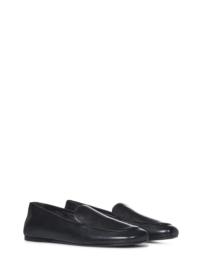 Khaite Black Lambskin Leather Loafers