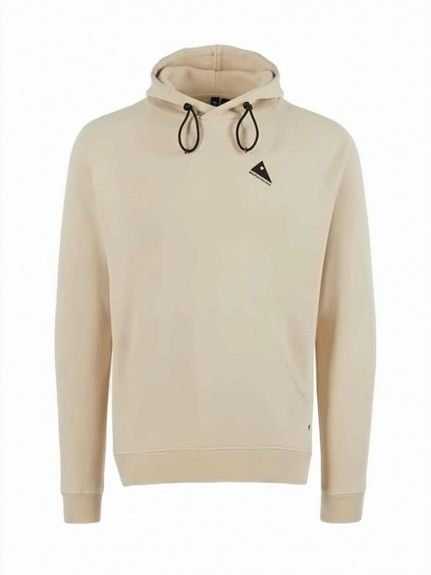 Klattermusen Hooded Sweatshirt In Soft Neutral Beige With Graphic Design
