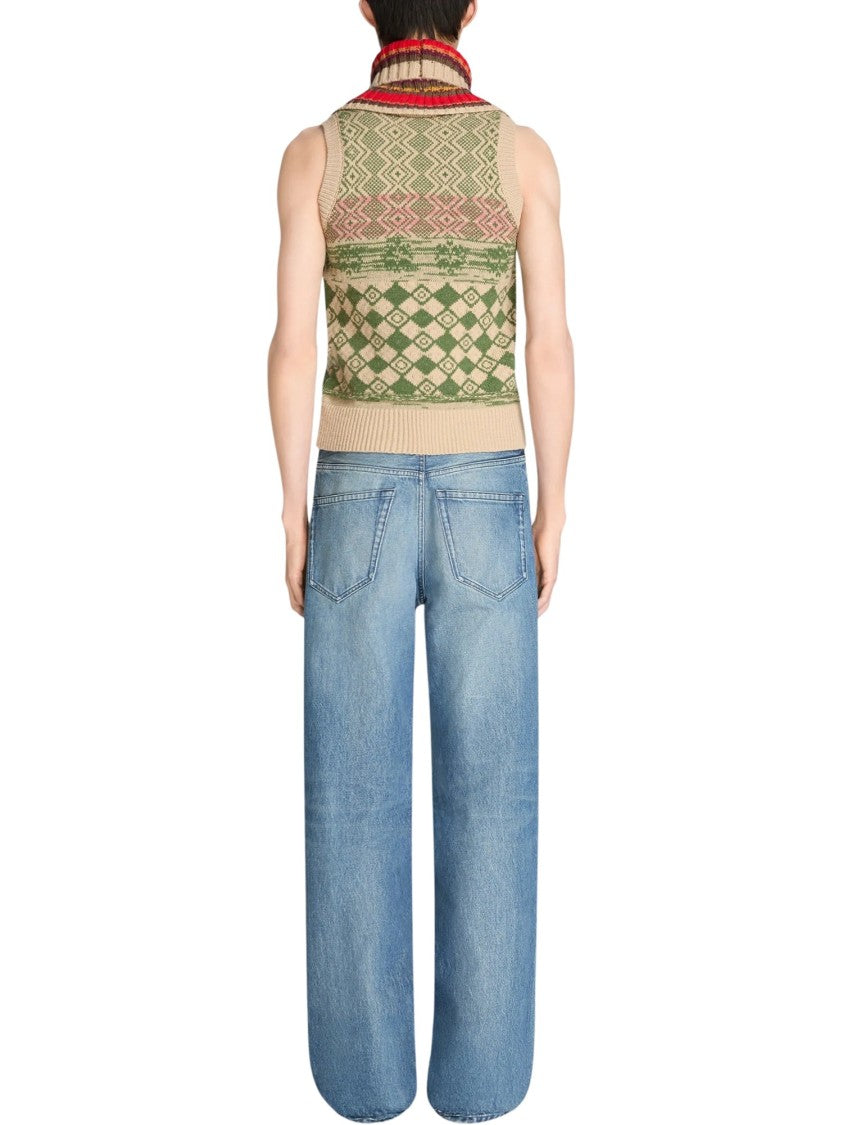 Dries Van Noten Wide-Leg Denim Pants With Vintage Wash And Five-Pocket Design