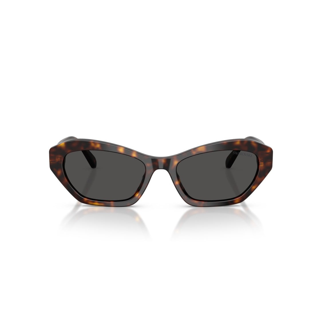 Swarovski 0Sk6048 Angular Tortoiseshell Sunglasses With Crystal Accents