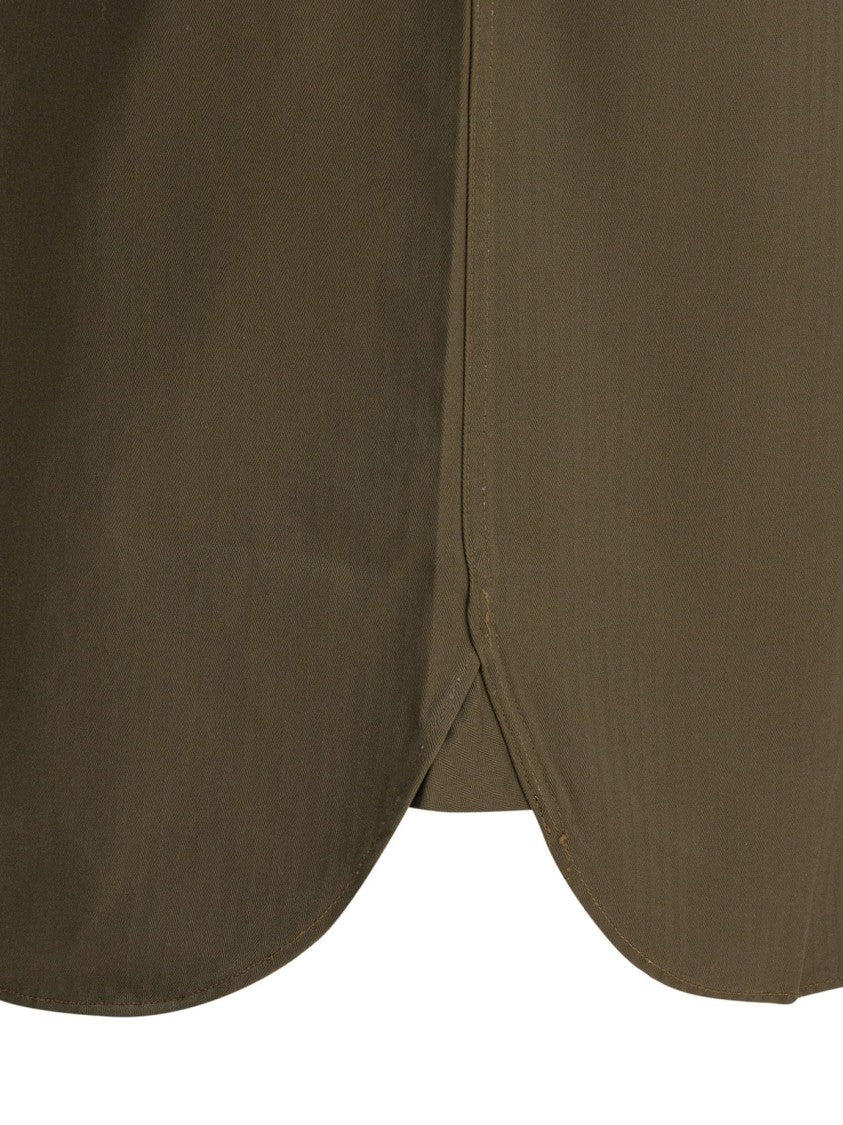 Buzz Rickson's Brown Short-Sleeved Shirt With Button-Down Front