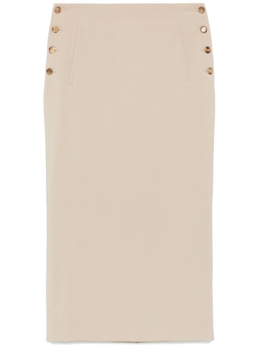 Moschino Light Beige Side Button Welt Skirt