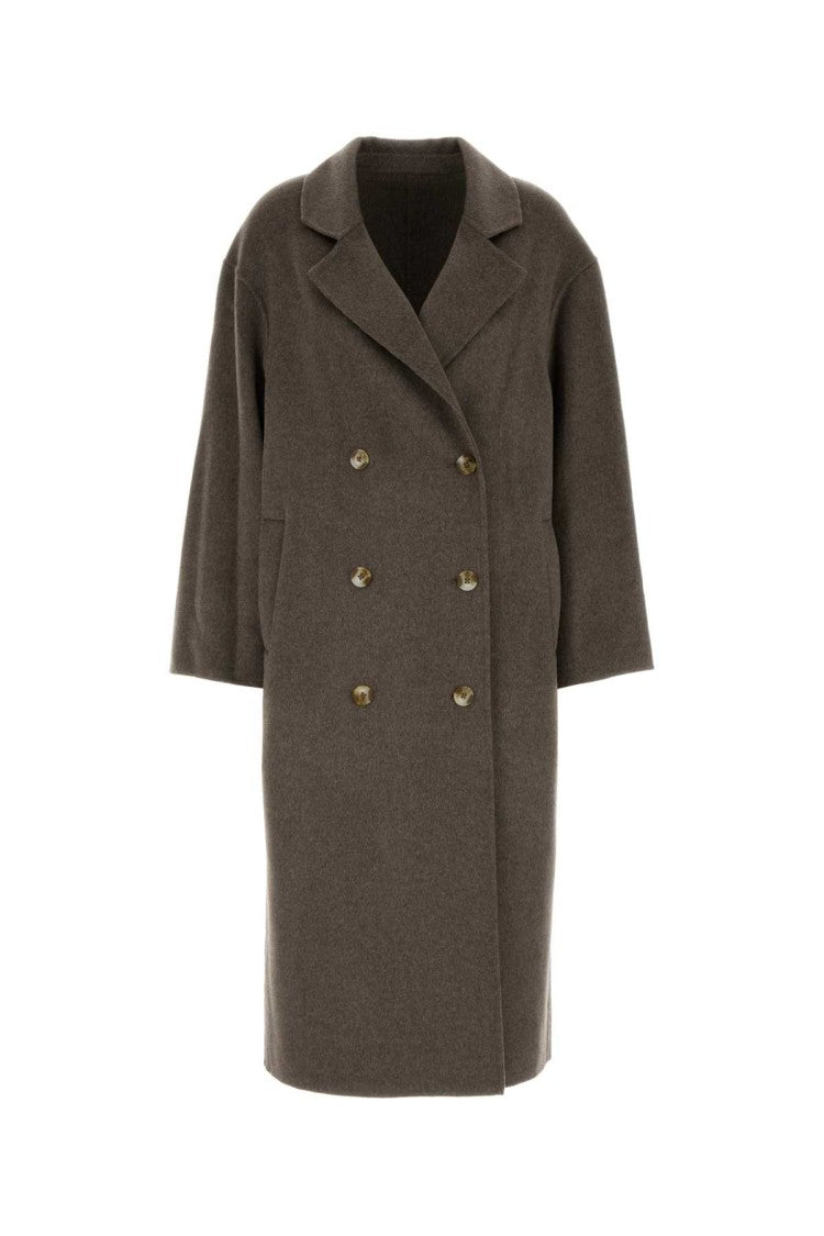 Loulou Studio Dove Grey Wool Blend Borneo Coat