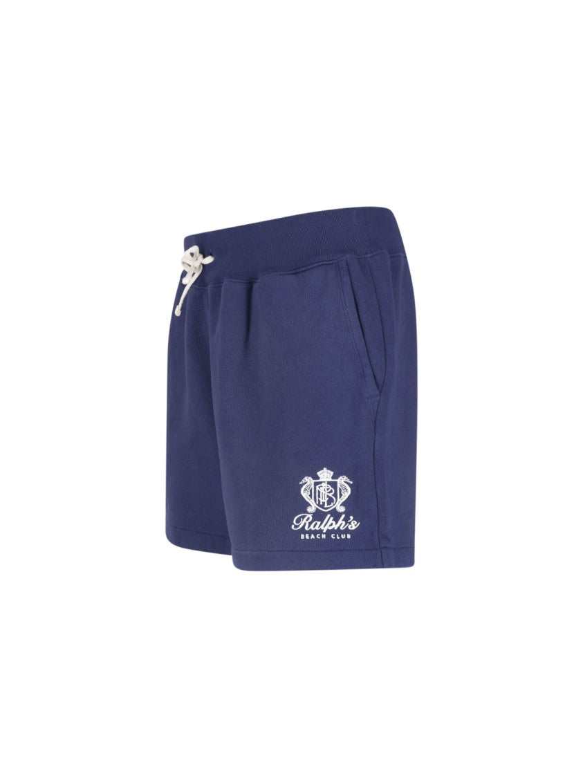 Polo Ralph Lauren Blue Drawstring Embroidered Logo Shorts